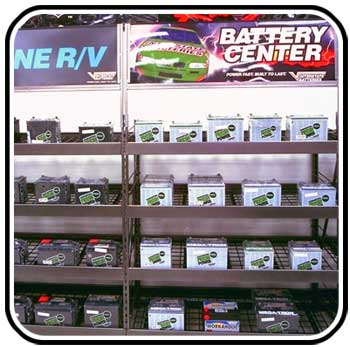 Marine Battery Display Rack